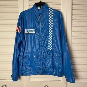 Vintage 1968 1969 Blue Plymouth Racing Windbreaker Dealer Promotional Mopar Coat